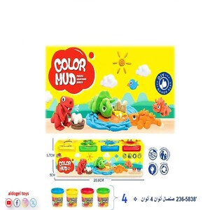 صلصال ألوان 4 ألوان